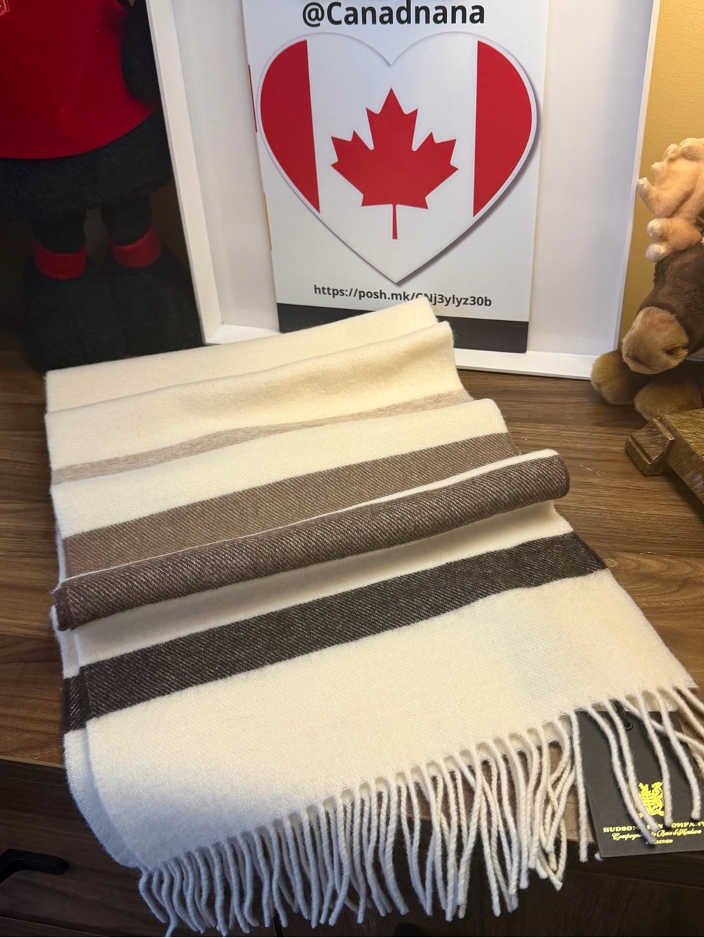 Johnston's of Elgin and Hudson's Bay Company 'Sterling Stripes' Wool Scarf